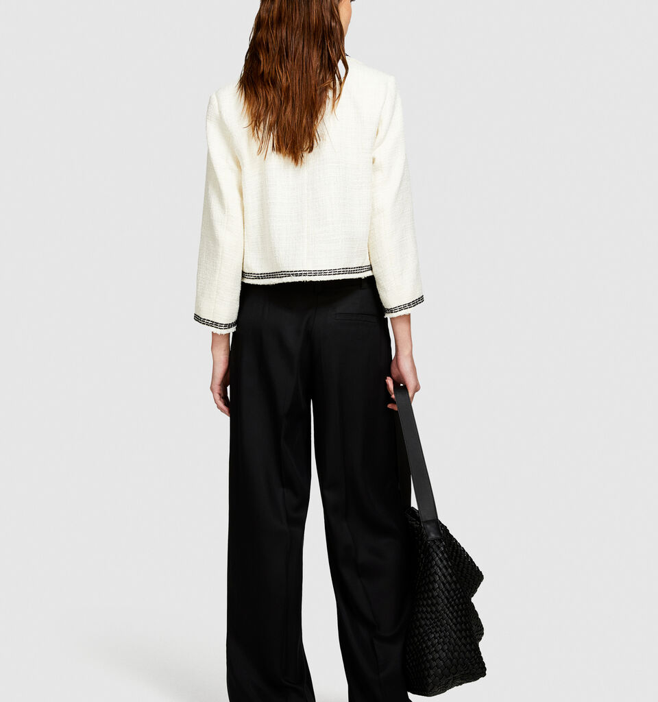 Low-waisted flare trousers - women's flared trousers - Black | Sisley image number 3